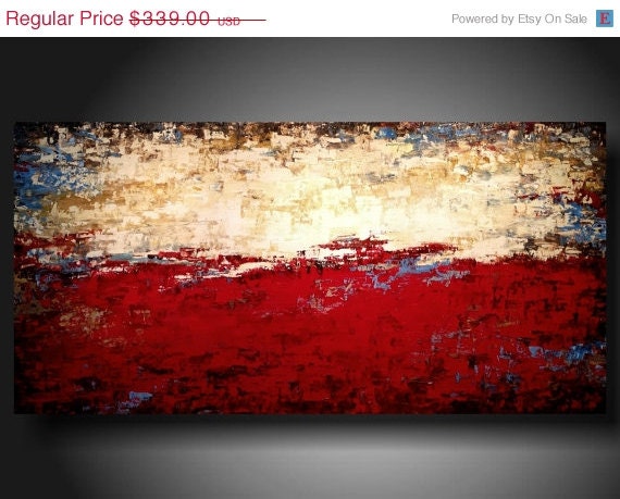 ART PAINTING SALE art  original painting   Jmjartstudio Original Painting 48 X 24 Inches  -Red------Chasing---Ready to Hang --Textured----