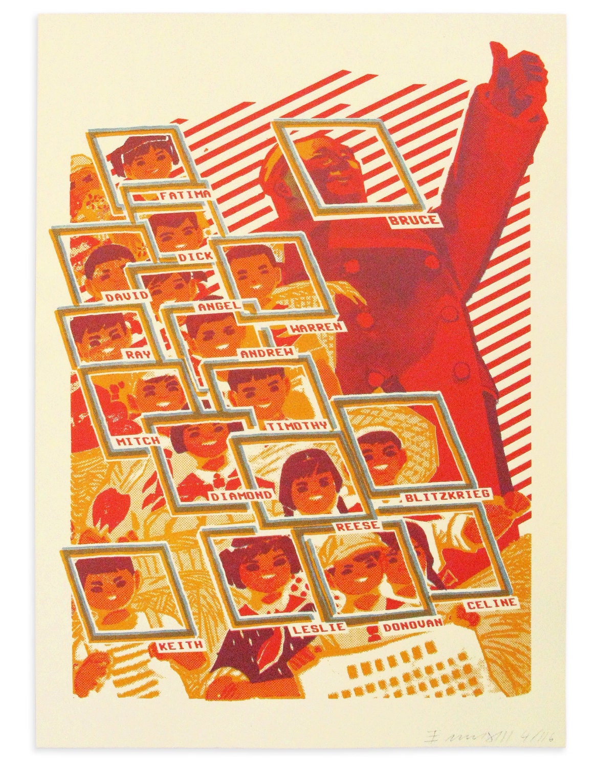 Handpull SilkScreen Art Print 'Contemporary Socialism' - Culture Revolution and the Morden World