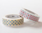 MT 2013 S/S NEW- Japanese Washi Masking Tape set of 2 / Yellow & Red Marble Dots