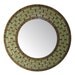 Large Mosaic Mirror - Round Light Green & Brown