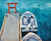 Nautical Oil Painting - Long Beach Marina - 5x7