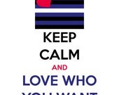KEEP CALM and have Love who you Want. (Leather) is a hand made gay themed greeting  card