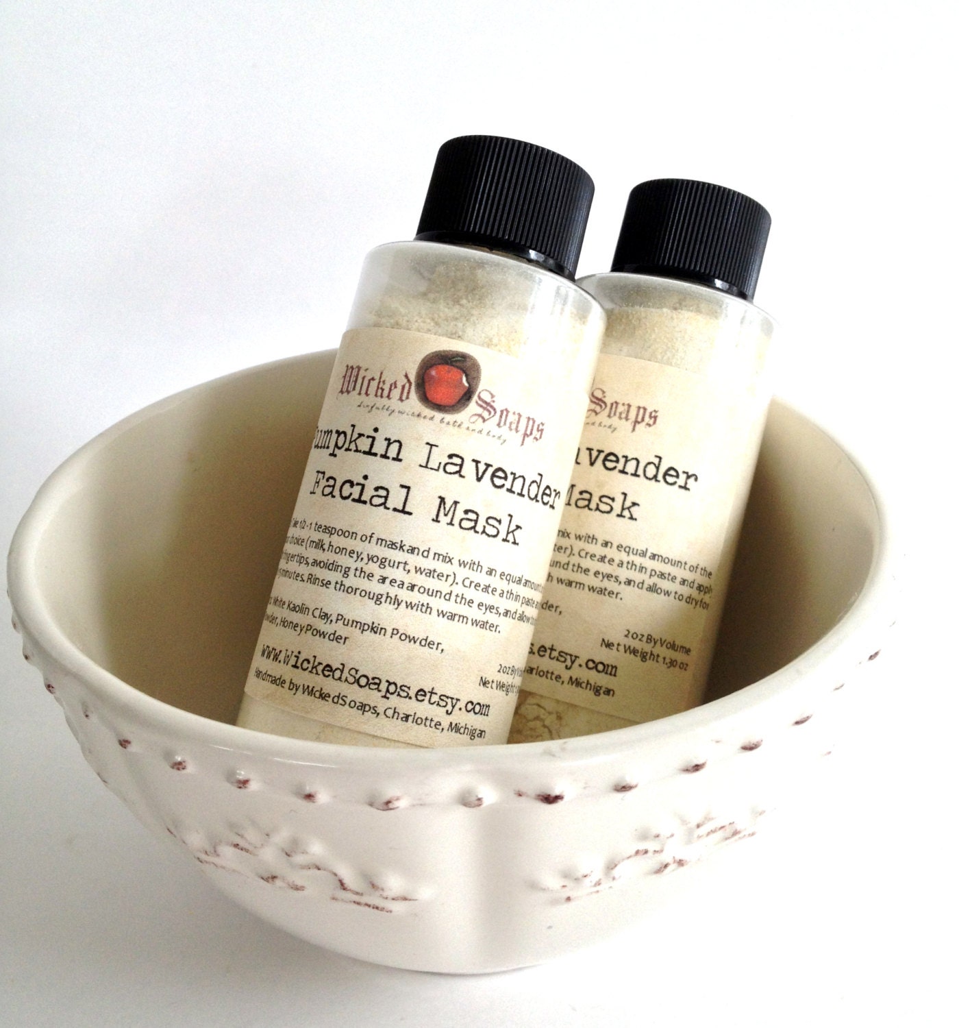 Pumpkin Lavender Facial Mask with White Kaolin Clay and Honey - Normal to Aging Skin Types