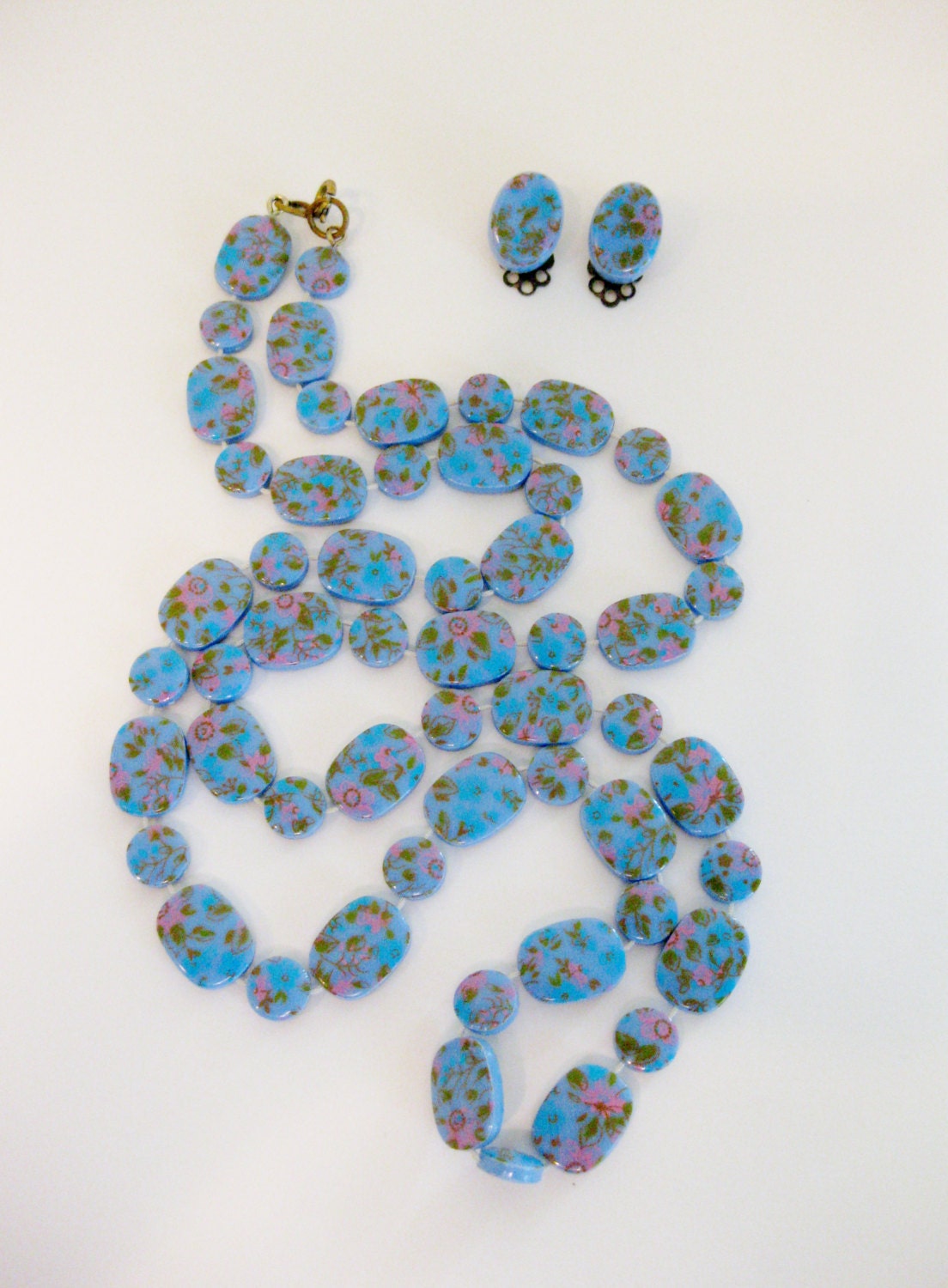 Vintage 1930's Featherlite Necklace & Earring Set