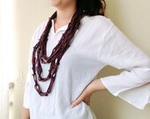 Handmade Chain Necklace Shredded Scarf,infinity tshirt scarf,cotton jersey  eternity scarf
