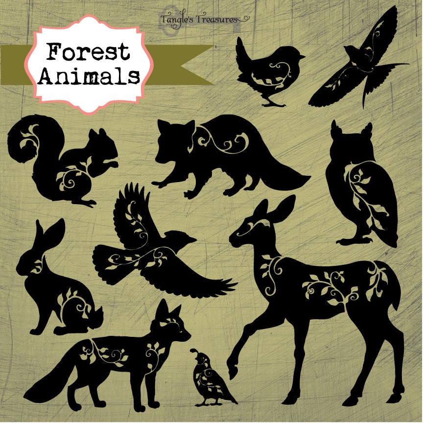 Instant Download - Forest Animals: Digital Clipart Set