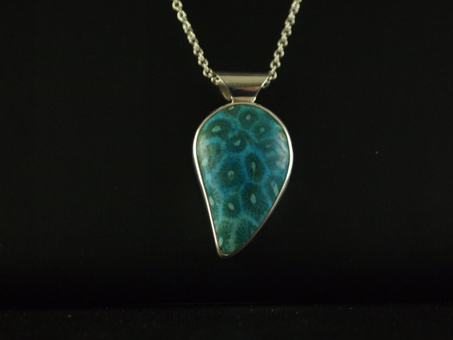 Sterling Silver Coral Fossil Pendant