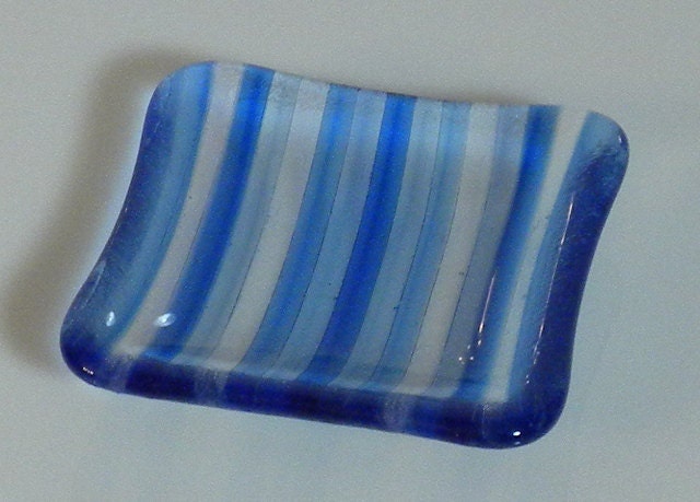 Dish - Fused Glass - Shades of Blue Colors - D108