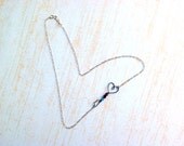 Key to My Heart Family Birthstone Necklace, Oxidized Sterling Silver & Swarovski Crystals, Oxidized Sterling Silver Key to My Heart Necklace