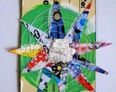 Book Tag Mixed Media Art  Book tag Shabby Collage Art   THE NORTH STAR