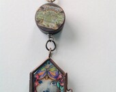Necklace Handmade GARDEN FAIRY Necklace Glass Locket  Frame FAERIE Dust