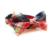 Dog Bow Tie Collar - Nautical Plaid