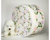 Hand Painted Nursery Childrens Storage Box - White Rose Pastel Floral Design XL 12 in - Decor Girls Keepsake Baby Shower Card Gift Wrap