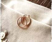 TINY PINK HOOPS -- 14k rose gold filled