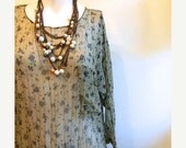Memorial Day Weekend SALE vintage. 80s Basics Sheer Green Drop Waist Dress // Inspired 20s Dress // S M L