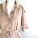 vintage. 70s Khaki Green Dress // Cotton Dress // M L