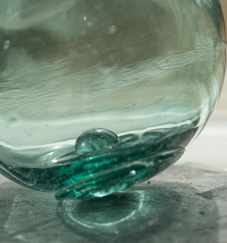 Glass Floats Fishing Net Float, Authentic, Nautical decor, Aqua