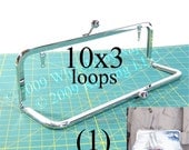 10x3 Nickel-free metal purse frame(TM) kisslock with LOOPS