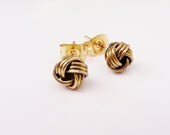 Tiny Twists - Brass Knot Stud Earrings