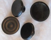 Lot of 4 Vintage Round Pot Lid Knobs Assorted Black Circle Shape