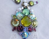 Olive Stagelights Bindi SET - swarovski belly dance tribal crystal bindi and eye accents