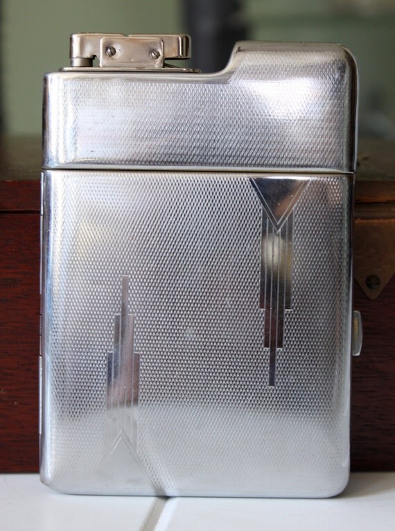 Art Deco Cigarette Case and Lighter Combo by FunkenJunk on Etsy