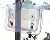 Large bag number 3 Clear transparent plastic satchel shoulder strap (Handmade to order)