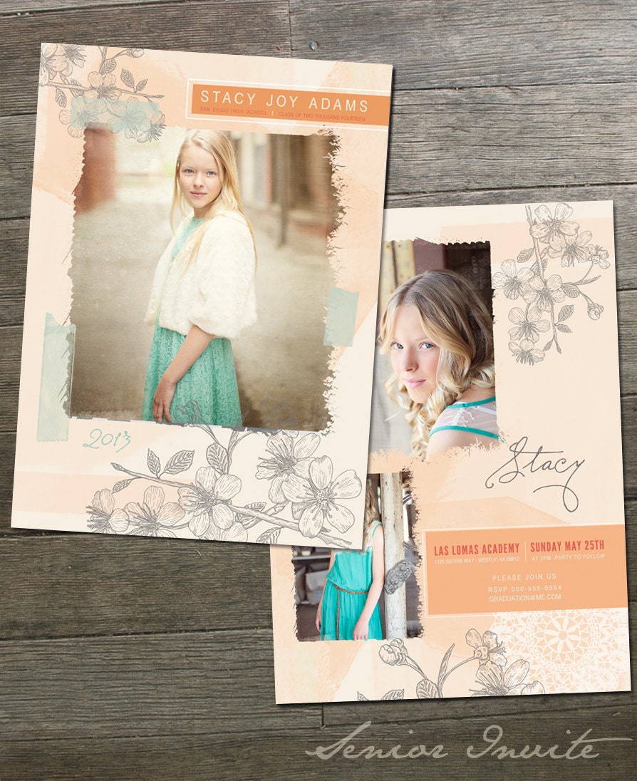 Stacy - 5x7 Senior Announcement Card Template