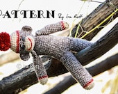PATTERN -  14 inch Classic Twist Sock Monkey Doll - Crochet PDF Pattern