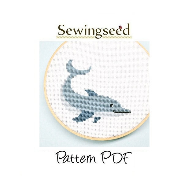 Dolphin Cross Stitch Pattern, INSTANT DOWNLOAD