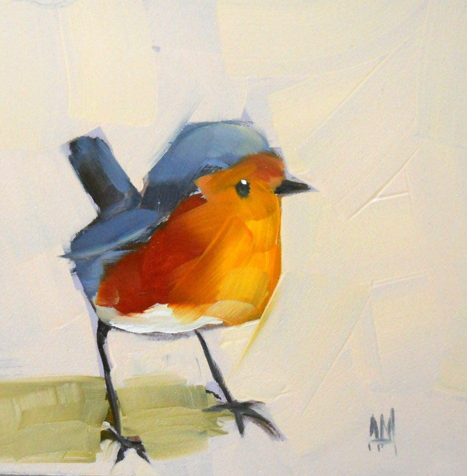 baby robin no. 6 print by moulton 5 x 5 inches prattcreekart