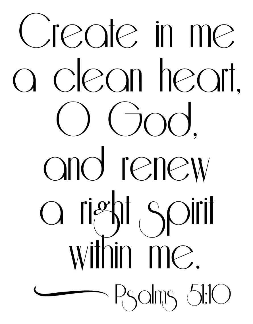 Psalms 51:10 wall decal 17.5 x 23"