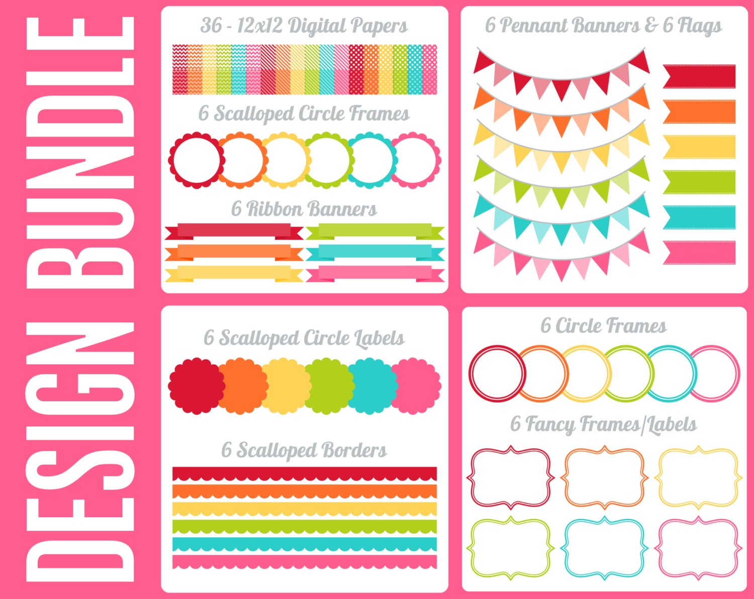 Fruit Punch Design Bundle Digital Clip Art Graphics for Personal or Commercial Use