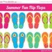 SALE - Summer Fun Flip Flops Clipart - Digital Clip Art Graphics for Personal or Commercial Use