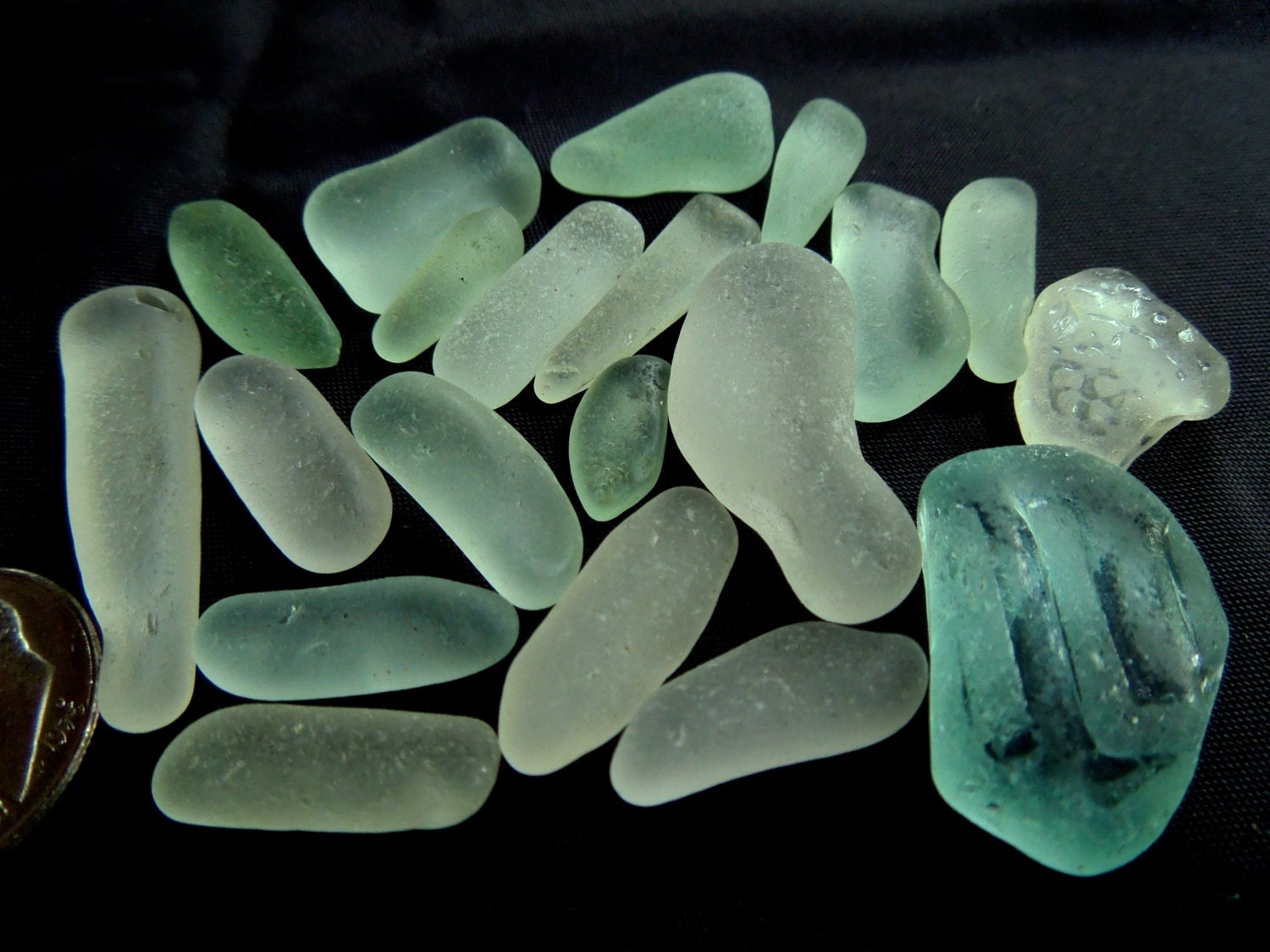 Sea Glass or Beach Glass of Hawaii's Beaches EMBOSSED LETTERS TEARDROPS in my Etsy shop SeaGlassFromHawaii