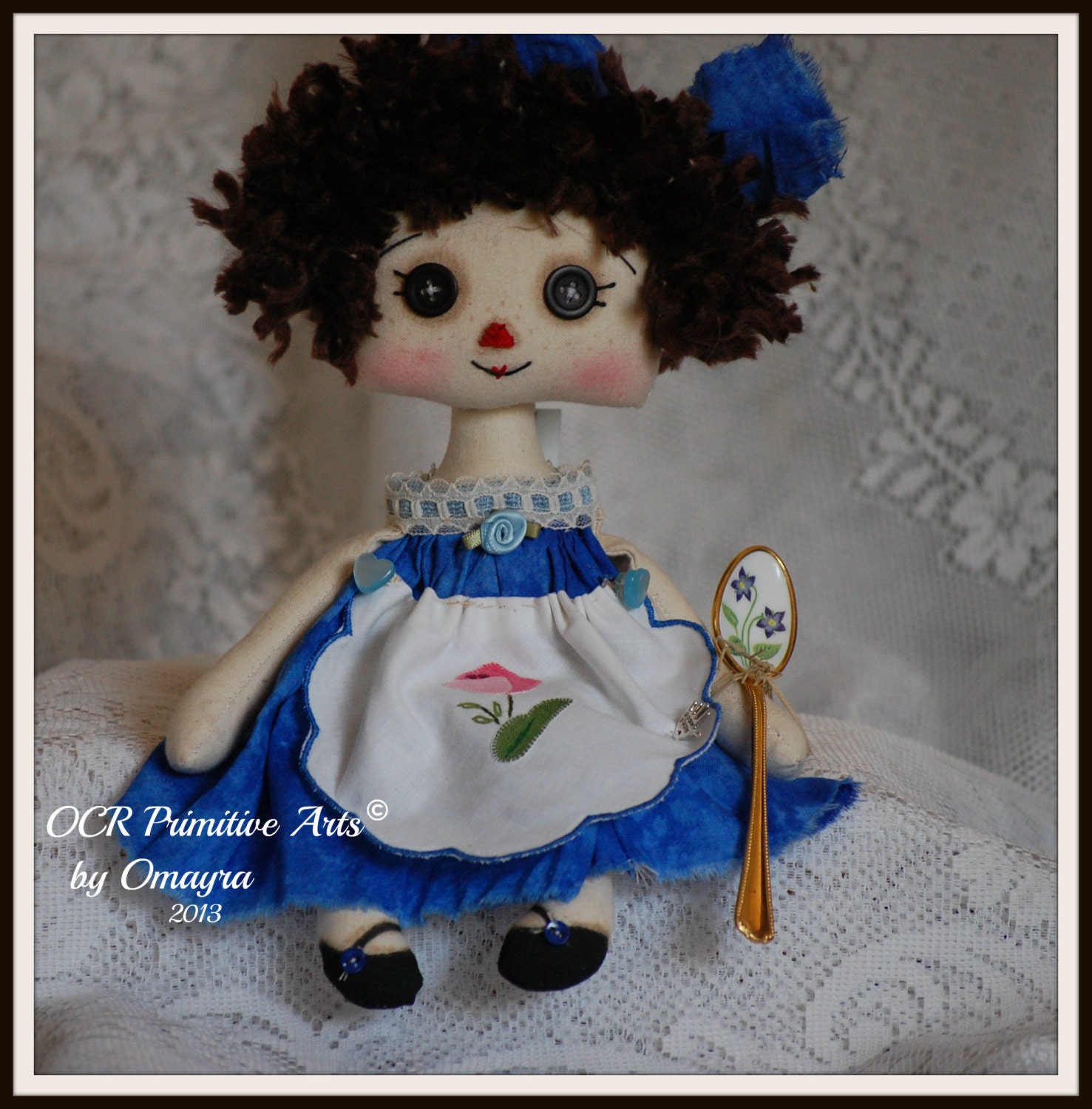SaLe Tallulah Annie Raggedy doll ooak original design ocr ON SALe