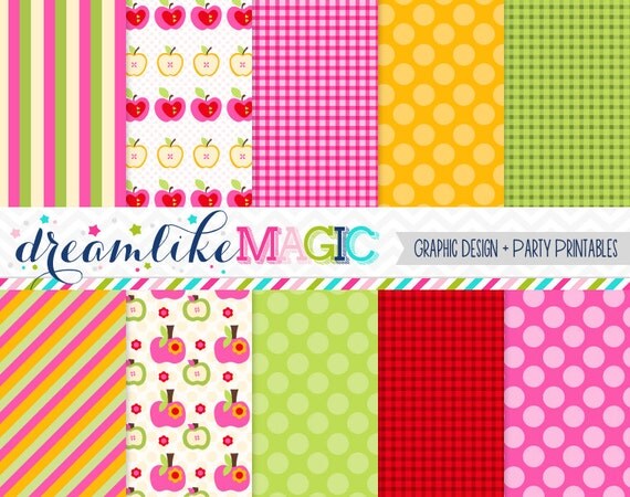 Apple of my Eye Digital Paper Pack for Personal or Commercial Use Il_570xn