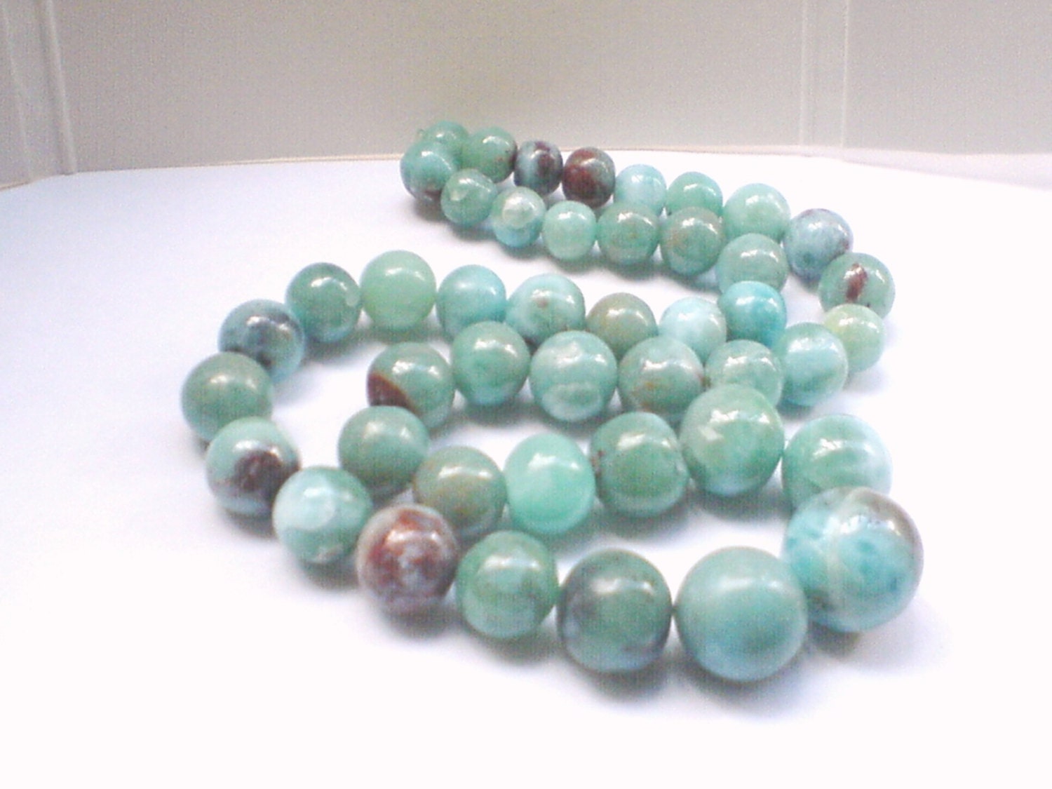 Larimar necklace Turquoise jewelry Red Larimar