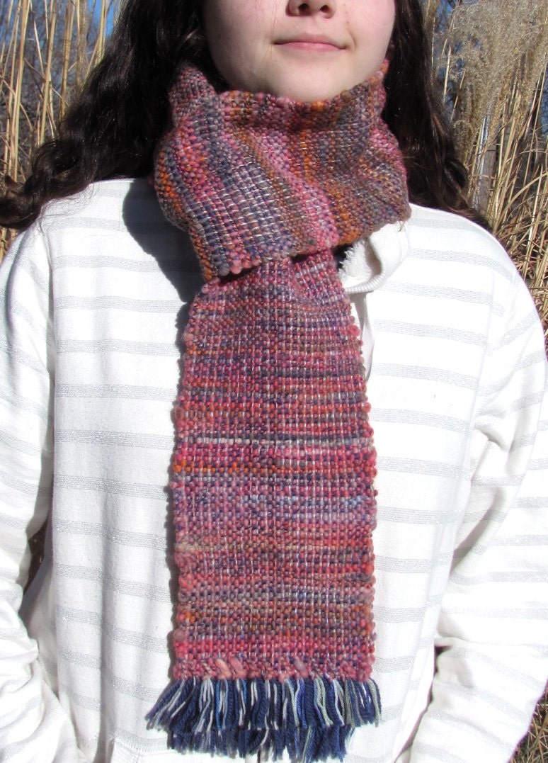Pink Dusk Handspun Woven scarf