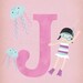 J is for Jellyfish - Alphabet - 8 x 10 Archival Print