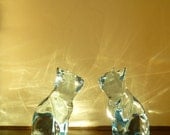 Vintage Fenton Cat -Lot of Two Ice Blue Cats