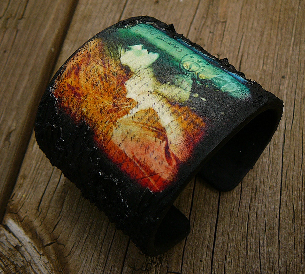 Polymer clay and mixed media cuff