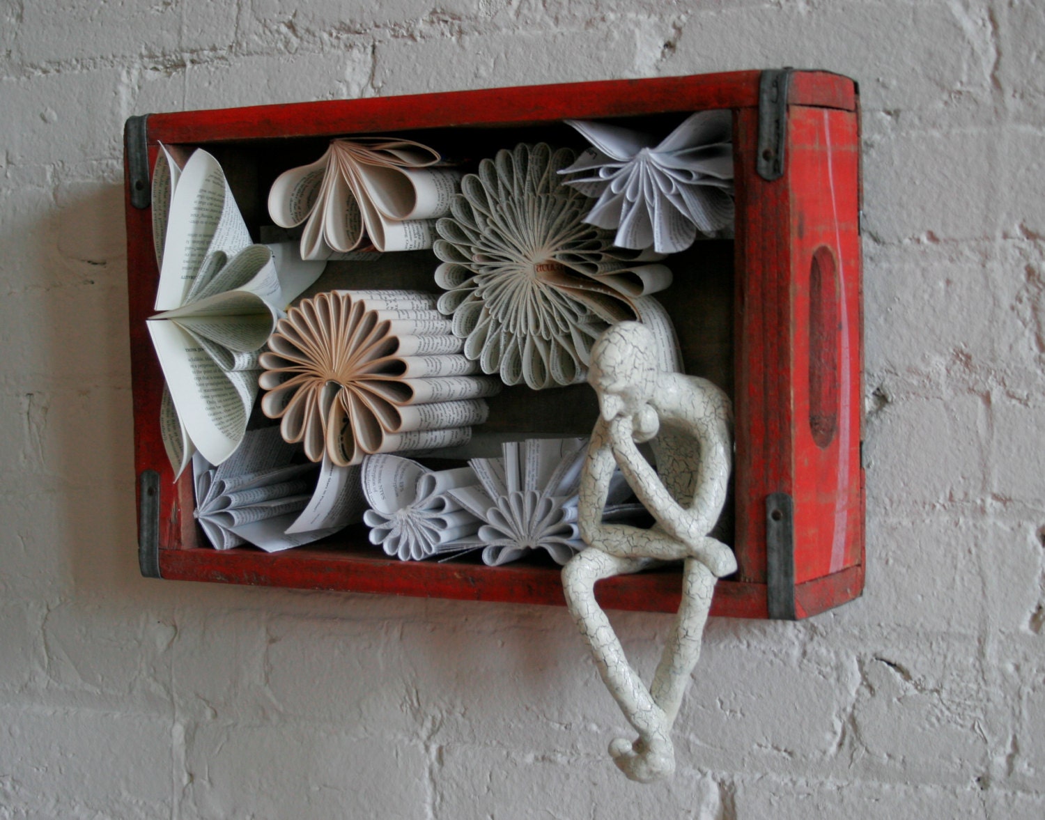 Thinker in Vintage Coca Cola Box (Original Sculpture)