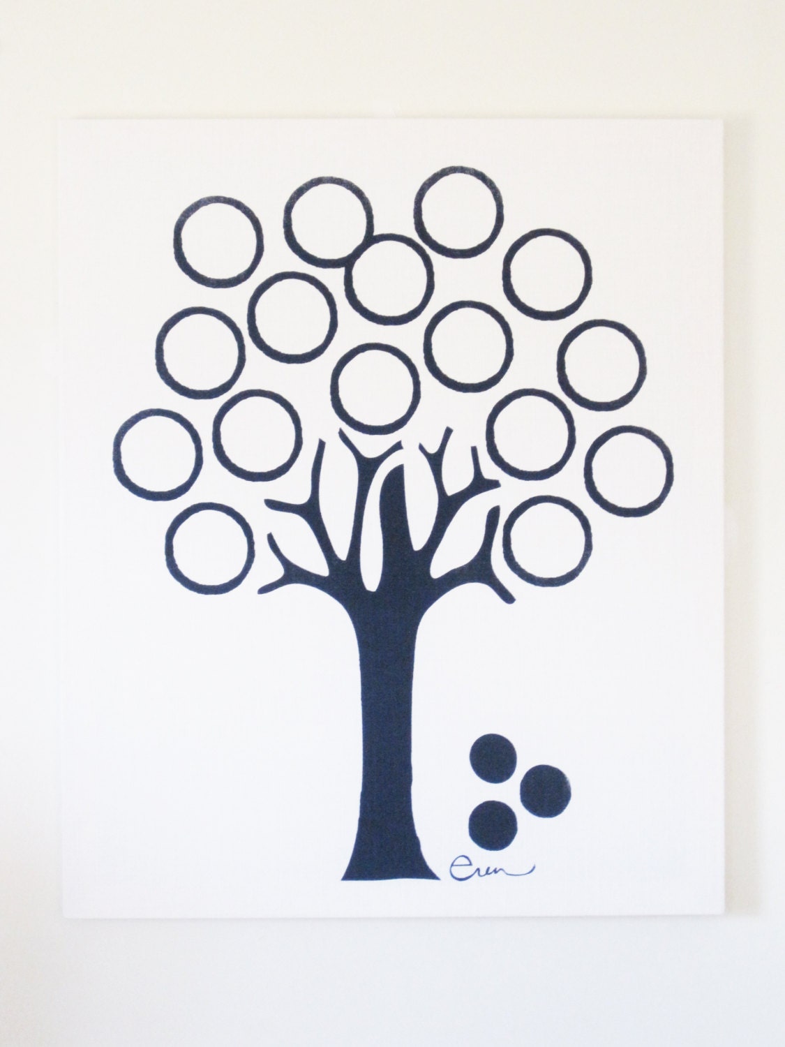 Tree Wall Art, Orchard Over Sized Framed Silk Screened Fabric Print