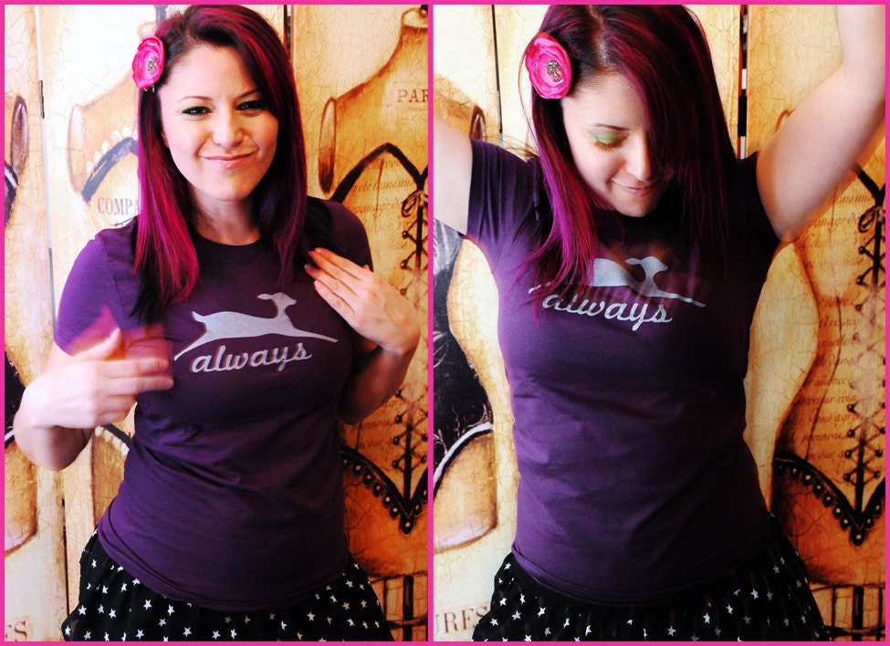 Always tee. Women's American Apparel fitted tee MEDIUM in EGGPLANT