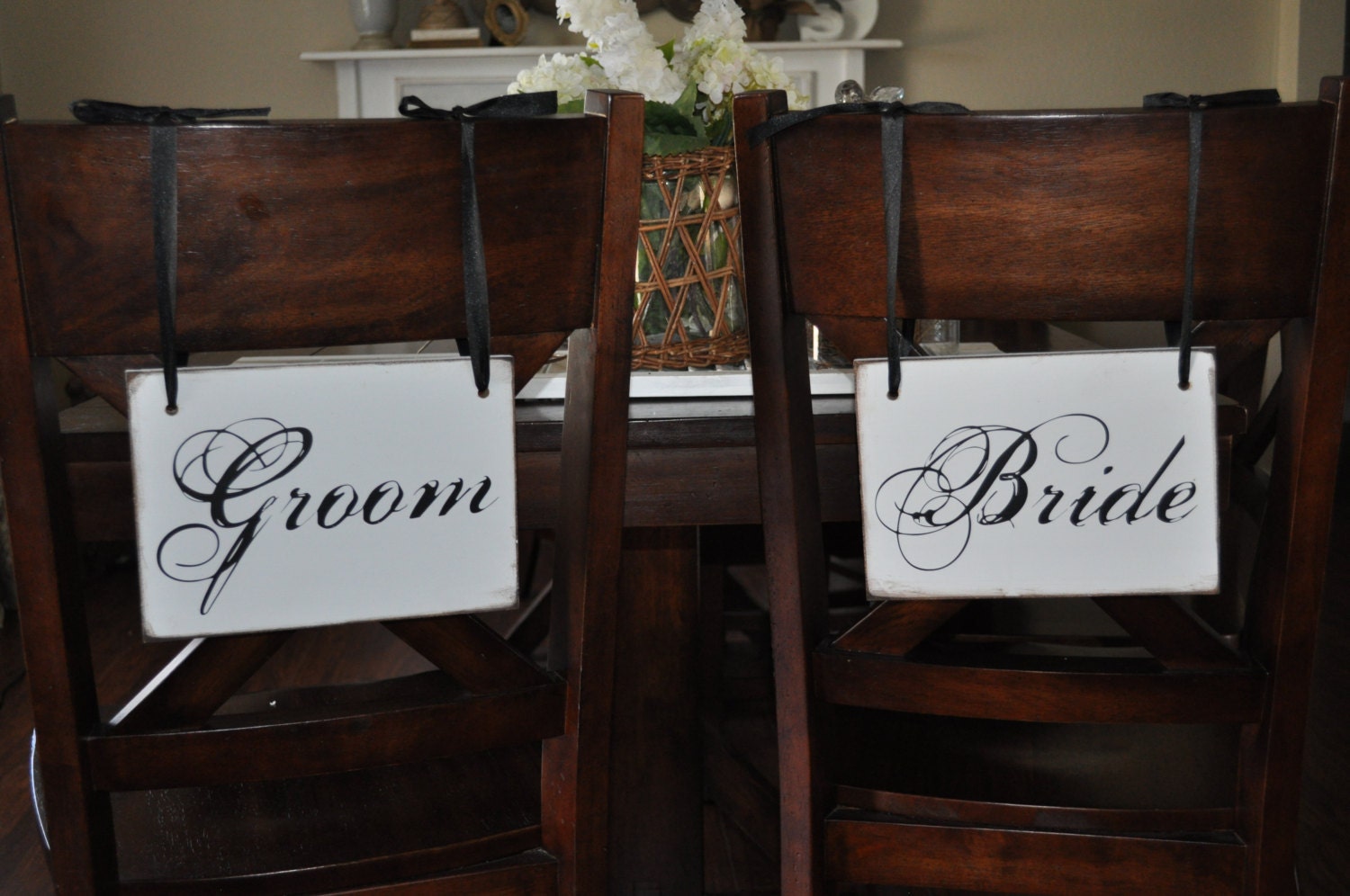 Bride/Groom Chair Signs/ Wedding Chair Signs