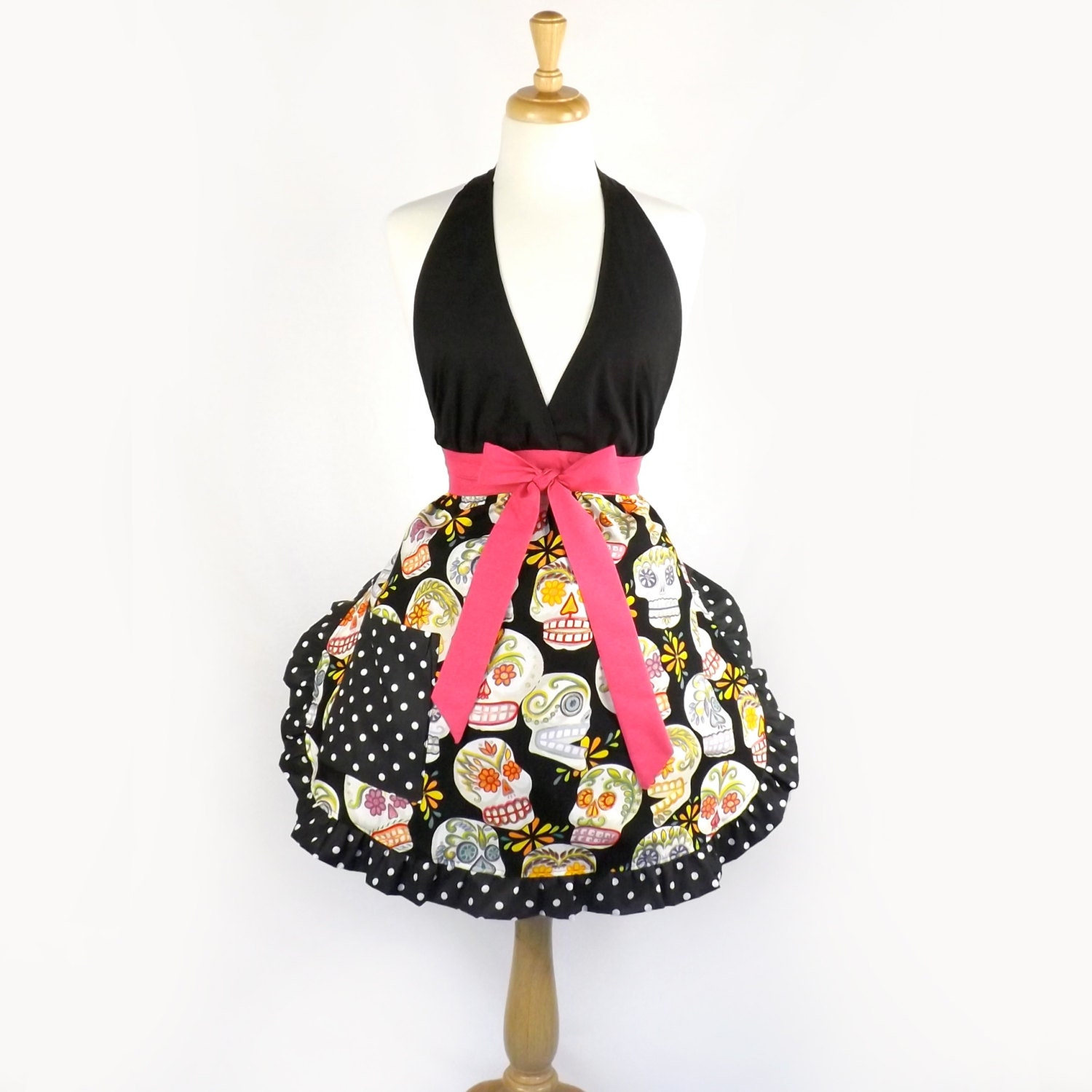 Colorfull Sugar Skulls Apron / Day of Dead