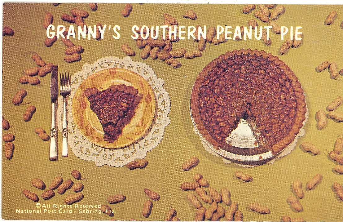 Vintage Florida Postcard - Granny's Southern Peanut Pie Recipe for this Sweet Dessert on Back