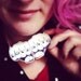 Love Hate Fists Necklace, Silver Plated Chain, Tattoo Style
