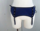 Blue and Black Stripe Garter Belt